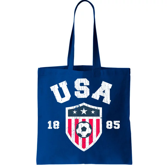 Vintage USA Soccer 1885 American Flag Football Tote Bag