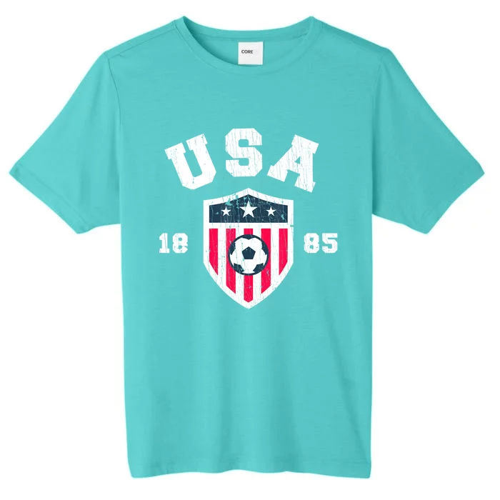 Vintage USA Soccer 1885 American Flag Football ChromaSoft Performance T-Shirt