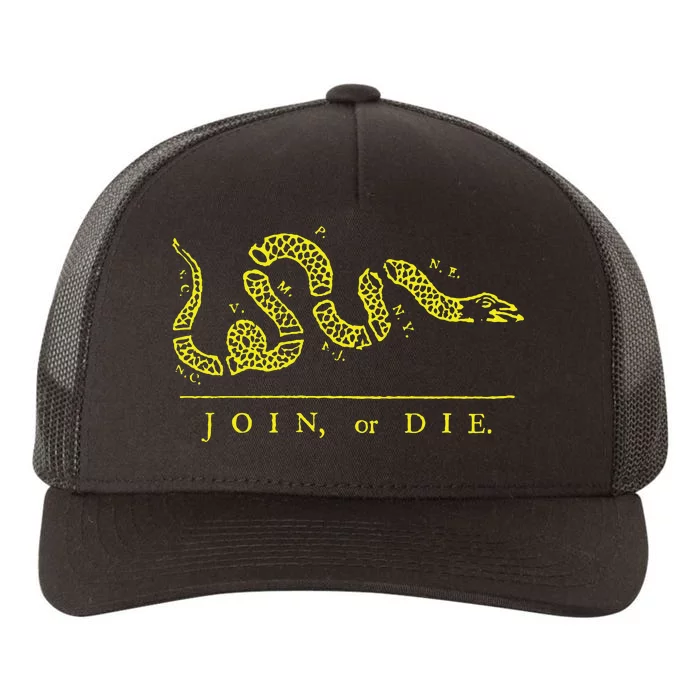 Vintage United States Ben Franklin 1754 Join Or Die Snake Yupoong Adult 5-Panel Trucker Hat