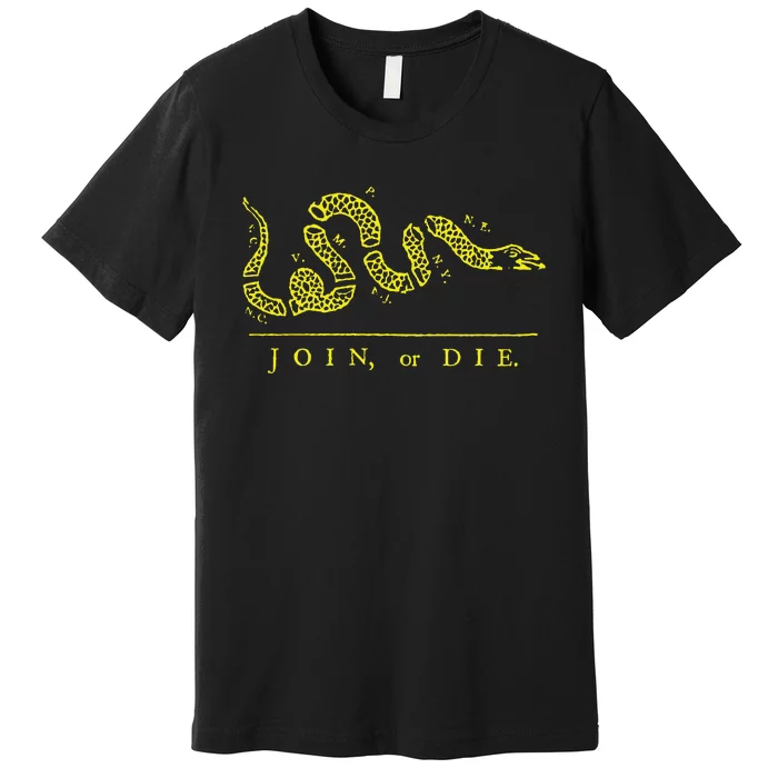 Vintage United States Ben Franklin 1754 Join Or Die Snake Premium T-Shirt