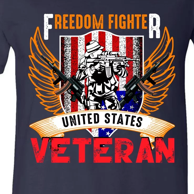 Veteran United States Freedom Fighter V-Neck T-Shirt