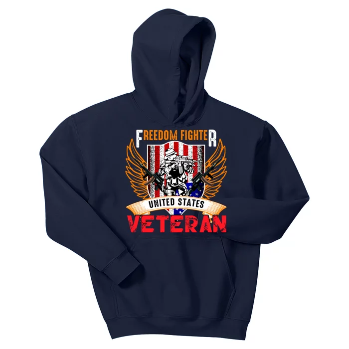 Veteran United States Freedom Fighter Kids Hoodie