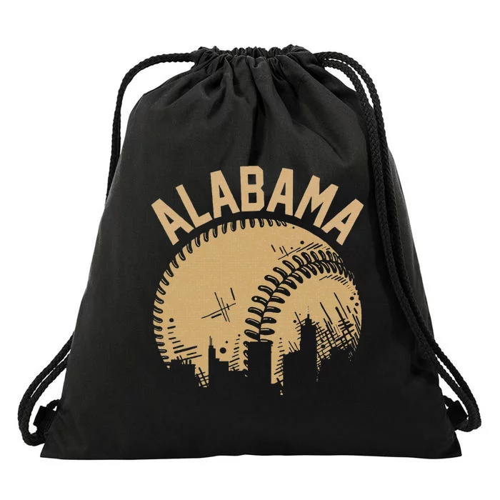 Vintage Usa State Fan Player Coach Alabama Baseball Drawstring Bag