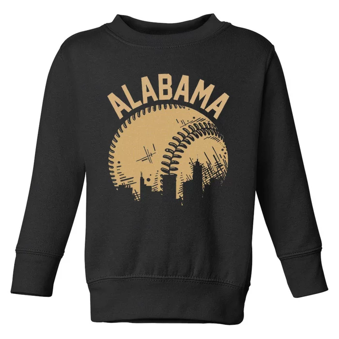 Vintage Usa State Fan Player Coach Alabama Baseball Toddler Sweatshirt