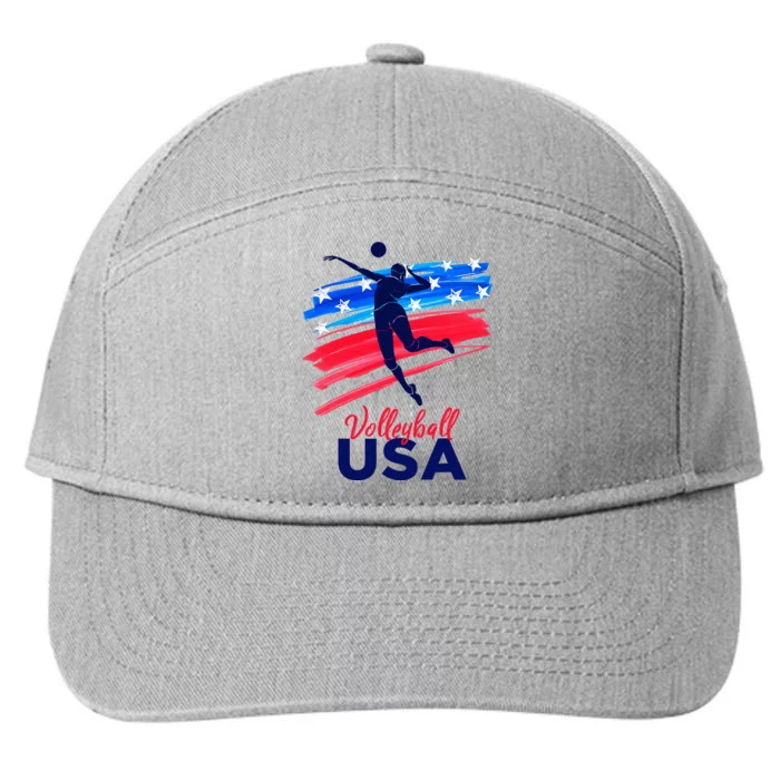 Volleyball Usa Support The Team U.S.A Flag 7-Panel Snapback Hat