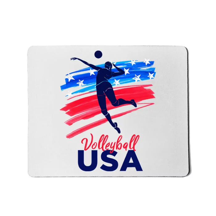 Volleyball Usa Support The Team U.S.A Flag Mousepad