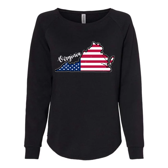 Virginia United States Map Womens California Wash Sweatshirt