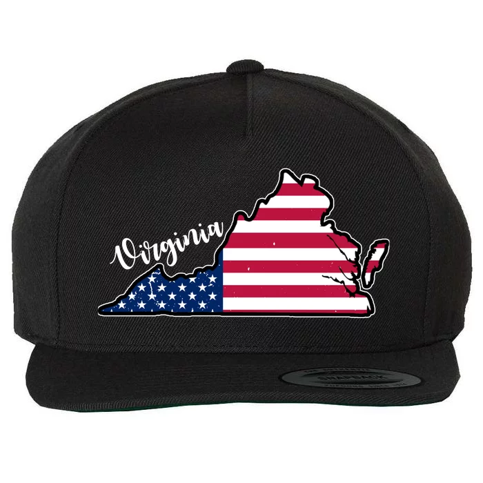 Virginia United States Map Wool Snapback Cap