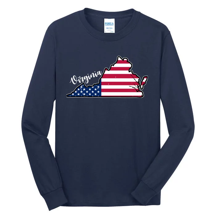 Virginia United States Map Tall Long Sleeve T-Shirt