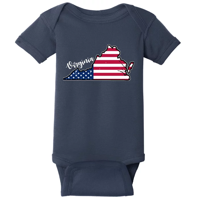 Virginia United States Map Baby Bodysuit