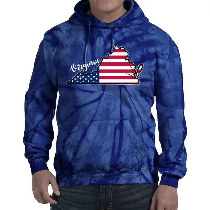 Virginia United States Map Tie Dye Hoodie