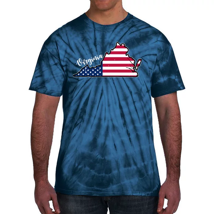 Virginia United States Map Tie-Dye T-Shirt