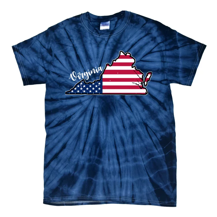 Virginia United States Map Tie-Dye T-Shirt