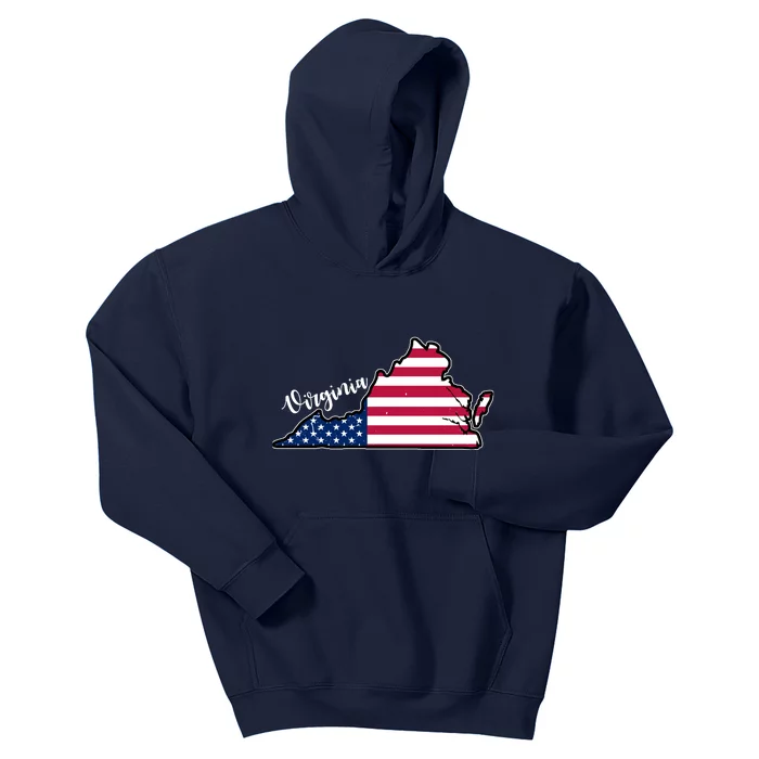 Virginia United States Map Kids Hoodie