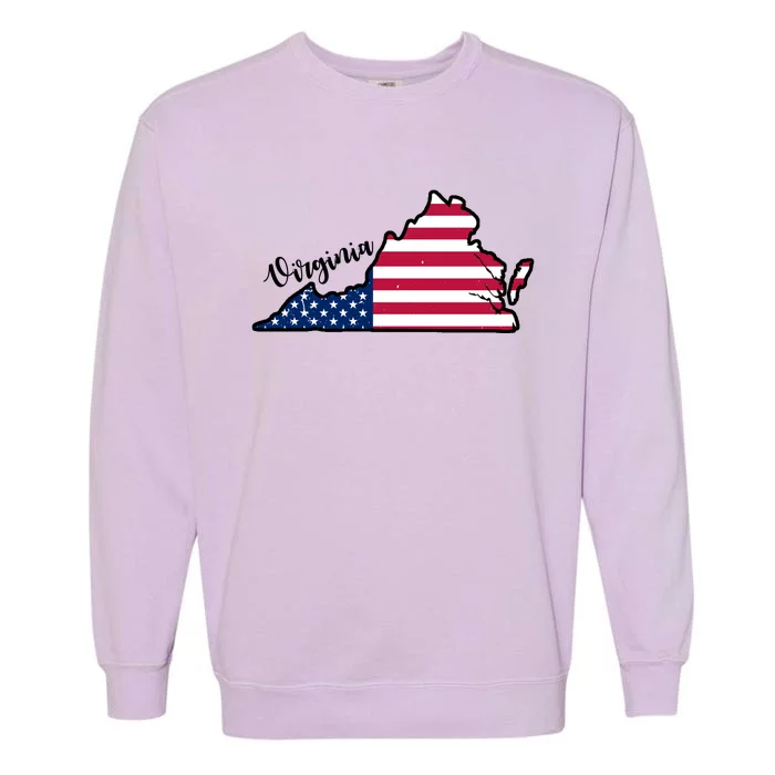 Virginia United States Map Garment-Dyed Sweatshirt