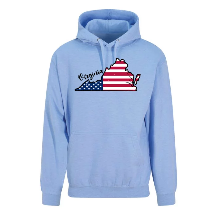 Virginia United States Map Unisex Surf Hoodie