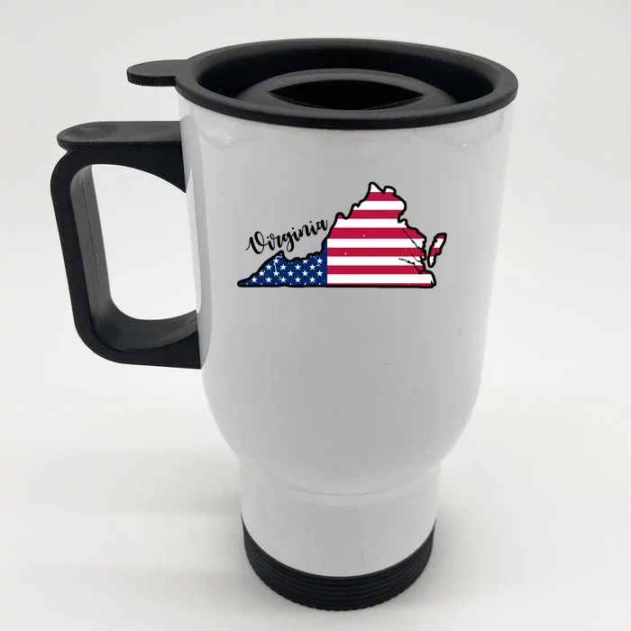 Virginia United States Map Front & Back Stainless Steel Travel Mug