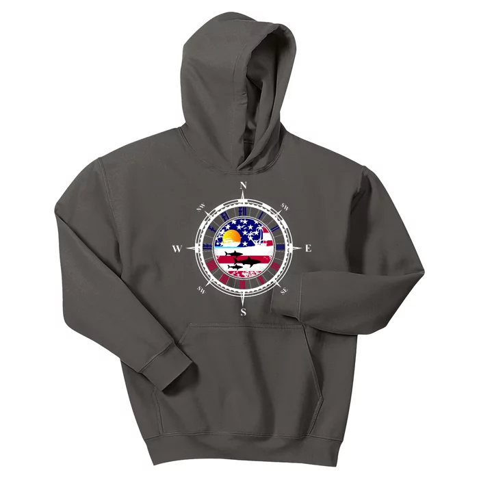 Vintage United States Compass Kids Hoodie