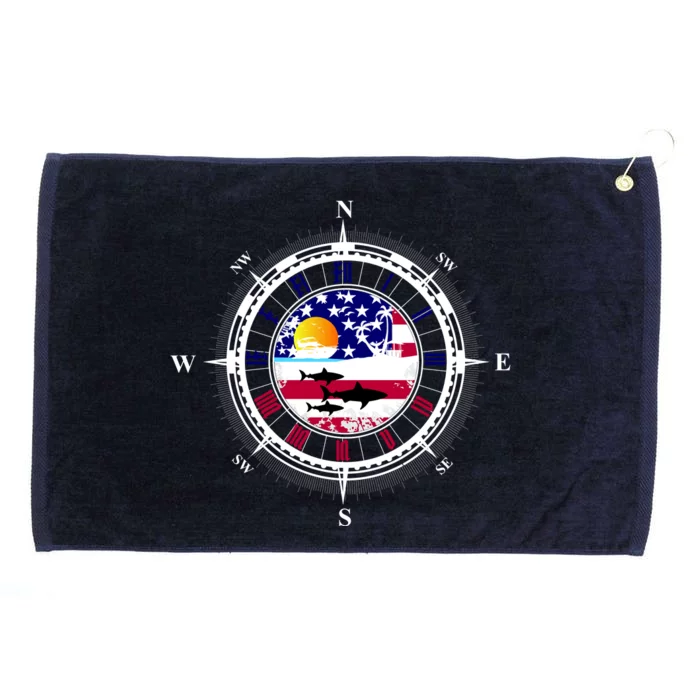 Vintage United States Compass Grommeted Golf Towel