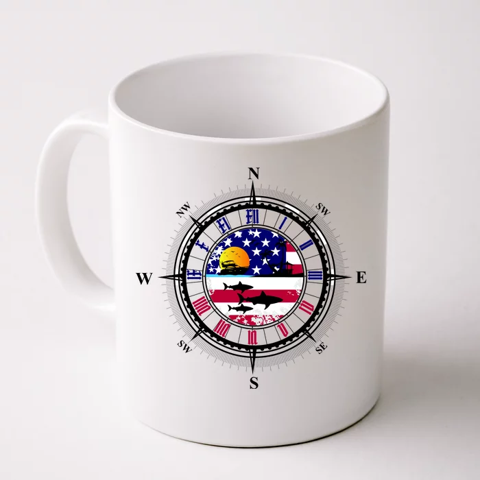 Vintage United States Compass Front & Back Coffee Mug