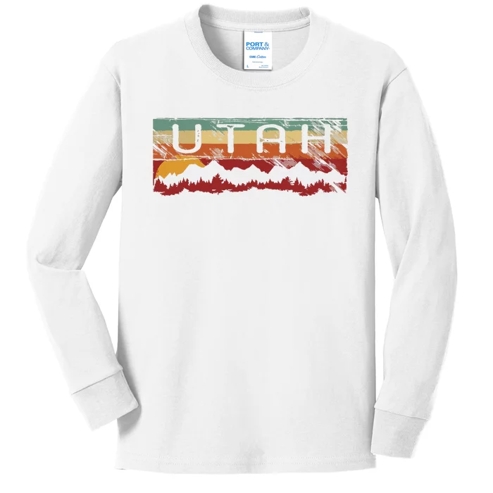 Vintage Utah Utah Hiking T Kids Long Sleeve Shirt