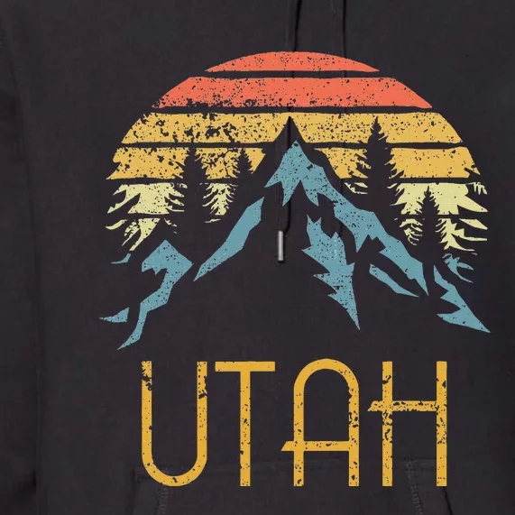 Vintage UT Utah Mountains Outdoor Adventure Premium Hoodie