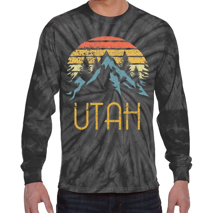 Vintage UT Utah Mountains Outdoor Adventure Tie-Dye Long Sleeve Shirt