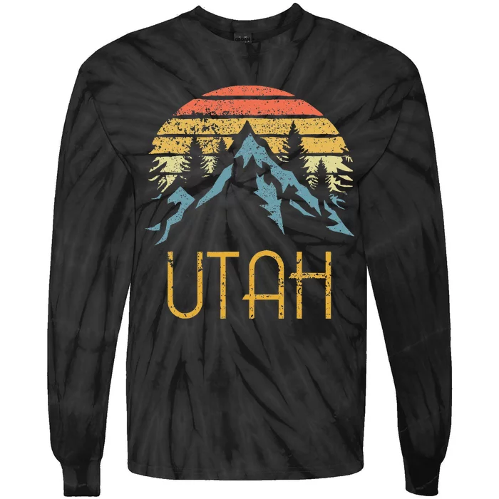 Vintage UT Utah Mountains Outdoor Adventure Tie-Dye Long Sleeve Shirt