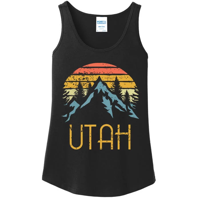 Vintage Ut Utah Mountains Outdoor Adventure Ladies Essential Tank