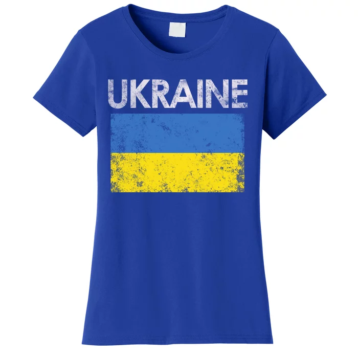 Vintage Ukraine Ukrainian Flag Pride Gift Great Gift Women's T-Shirt