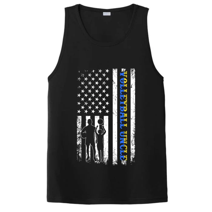 Volleyball Uncle Usa Flag Volleyball Team Fan Fathers Day Cool Gift Performance Tank