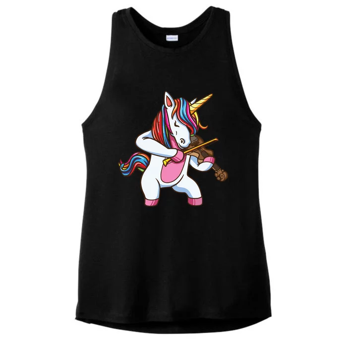 Violinist Unicorn Violin Viola Player Music Lover Gift Ladies Tri-Blend Wicking Tank