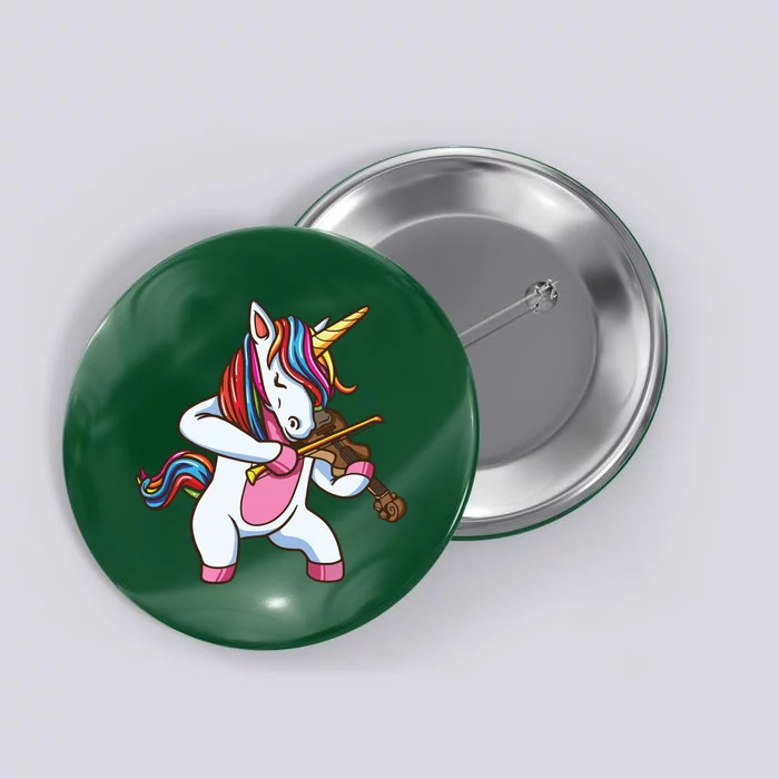 Violinist Unicorn Violin Viola Player Music Lover Gift Button