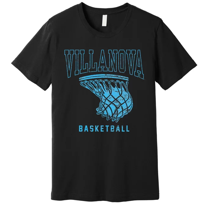 Villanova University Wildcats Basketball Hoop Premium T-Shirt