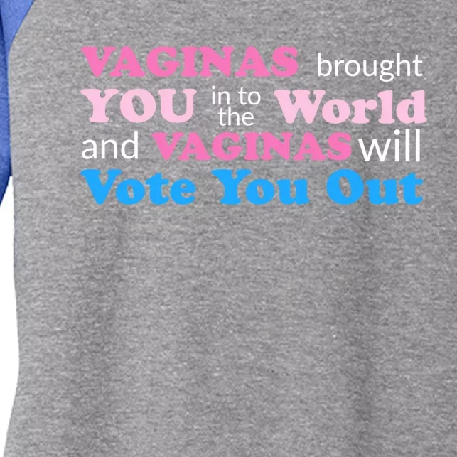 Vaginas Vote 2020 Election Feminist March For Hu Rights Gift Women's Tri-Blend 3/4-Sleeve Raglan Shirt