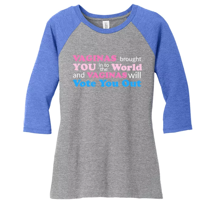 Vaginas Vote 2020 Election Feminist March For Hu Rights Gift Women's Tri-Blend 3/4-Sleeve Raglan Shirt