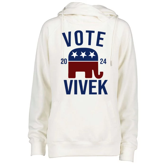 Vote Vivek 2024 Republican Election Womens Funnel Neck Pullover Hood