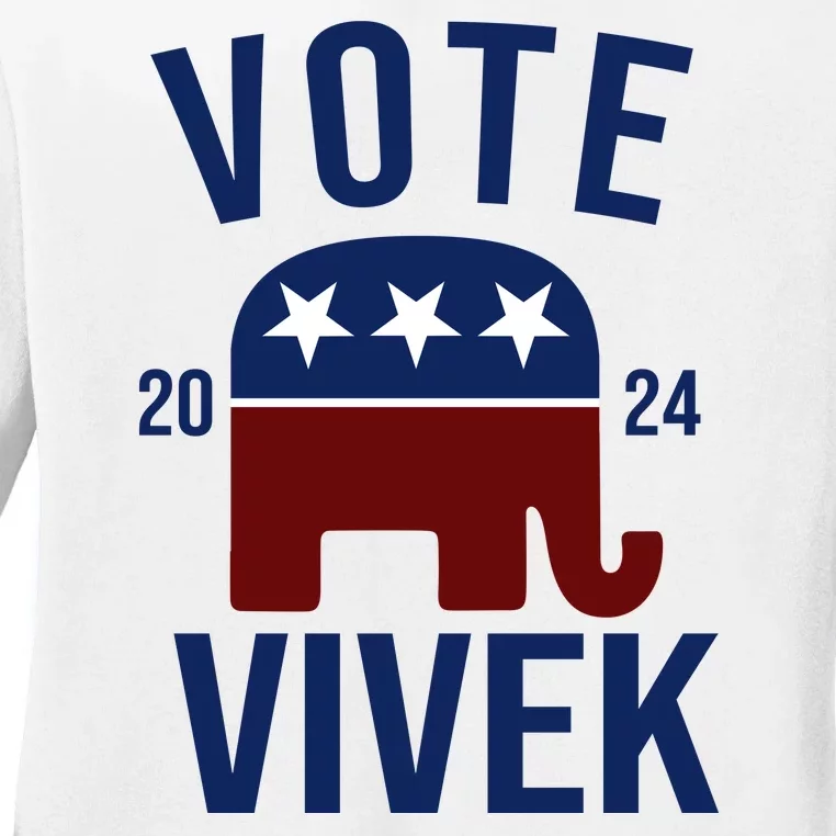 Vote Vivek 2024 Republican Election Ladies Long Sleeve Shirt