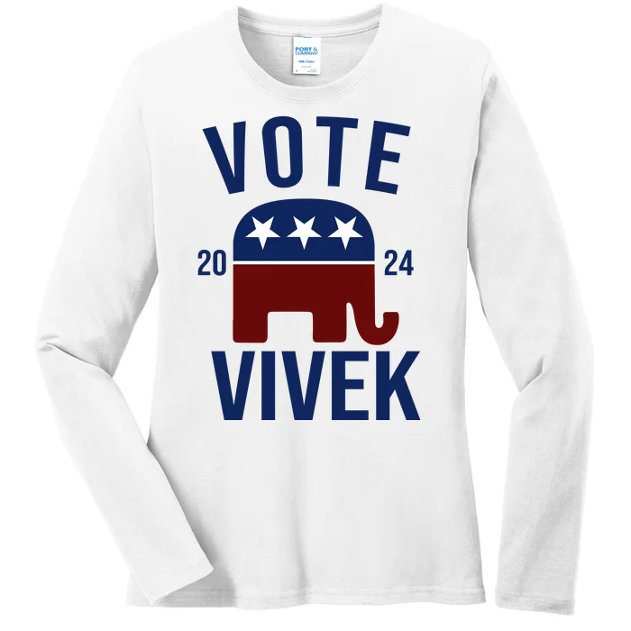 Vote Vivek 2024 Republican Election Ladies Long Sleeve Shirt