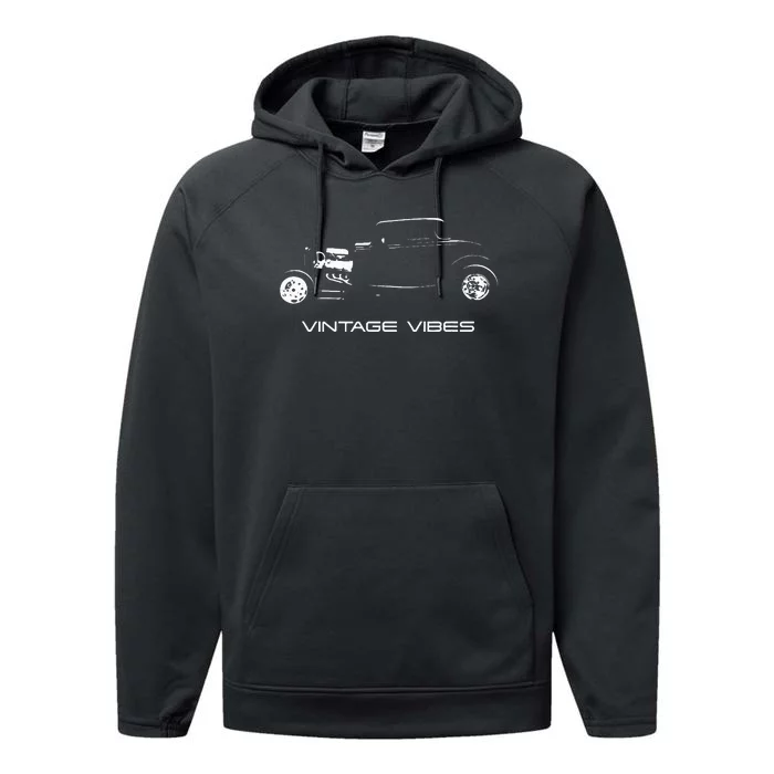 Vintage Vibes Automotive Nostalgia Classic Hotrod Car Performance Fleece Hoodie