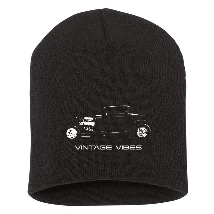 Vintage Vibes Automotive Nostalgia Classic Hotrod Car Short Acrylic Beanie