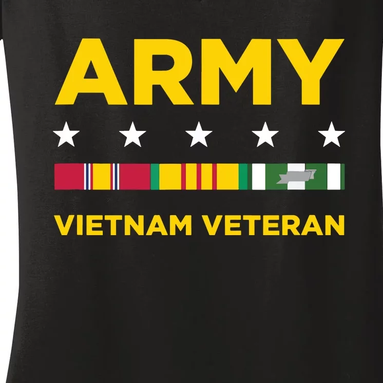 Vietnam Veteran Army Women's V-Neck T-Shirt