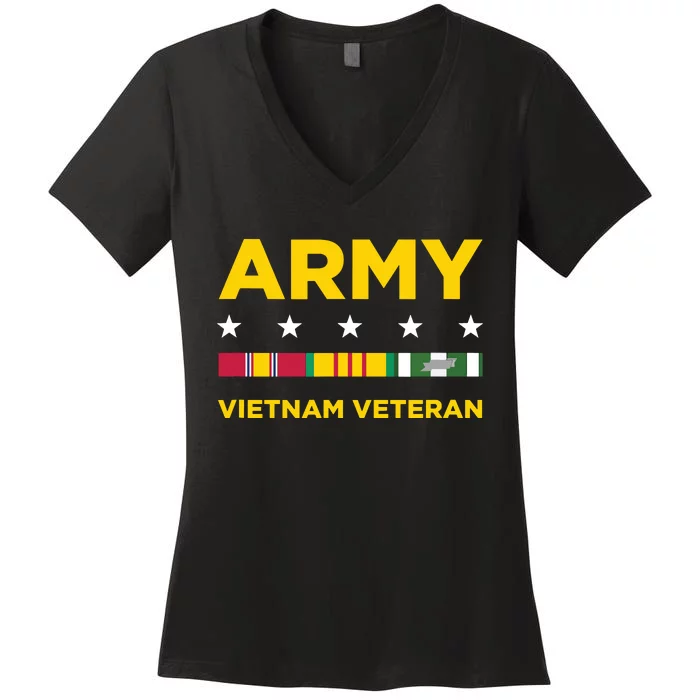 Vietnam Veteran Army Women's V-Neck T-Shirt