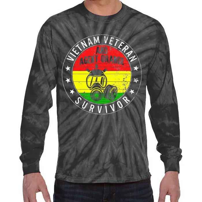 Vietnam Veteran And Orange Agent Survivor Veterans Day Tie-Dye Long Sleeve Shirt