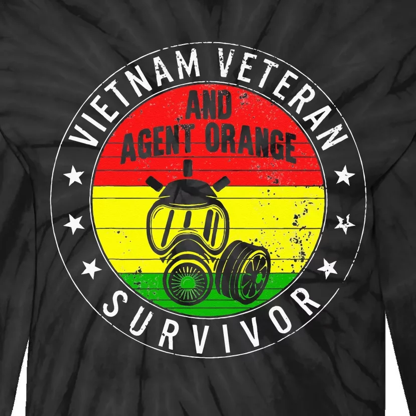 Vietnam Veteran And Orange Agent Survivor Veterans Day Tie-Dye Long Sleeve Shirt