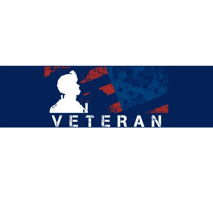 Veteran Vintage American Flag, Veterans Day Bumper Sticker