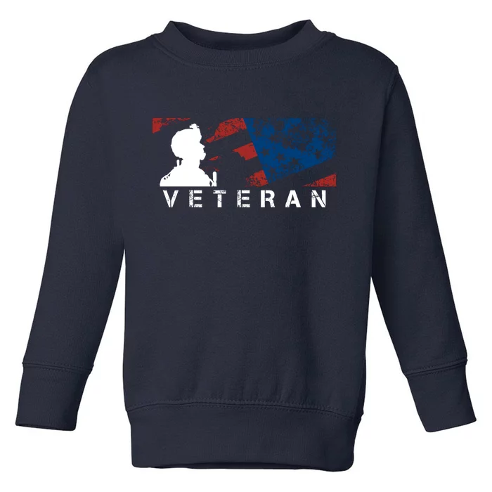 Veteran Vintage American Flag, Veterans Day Toddler Sweatshirt