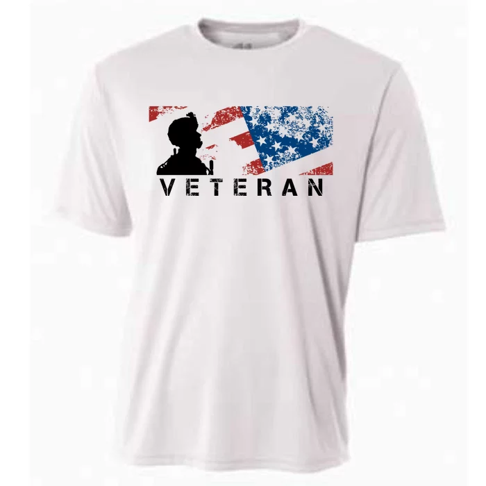 Veteran Vintage American Flag, Veterans Day Cooling Performance Crew T-Shirt