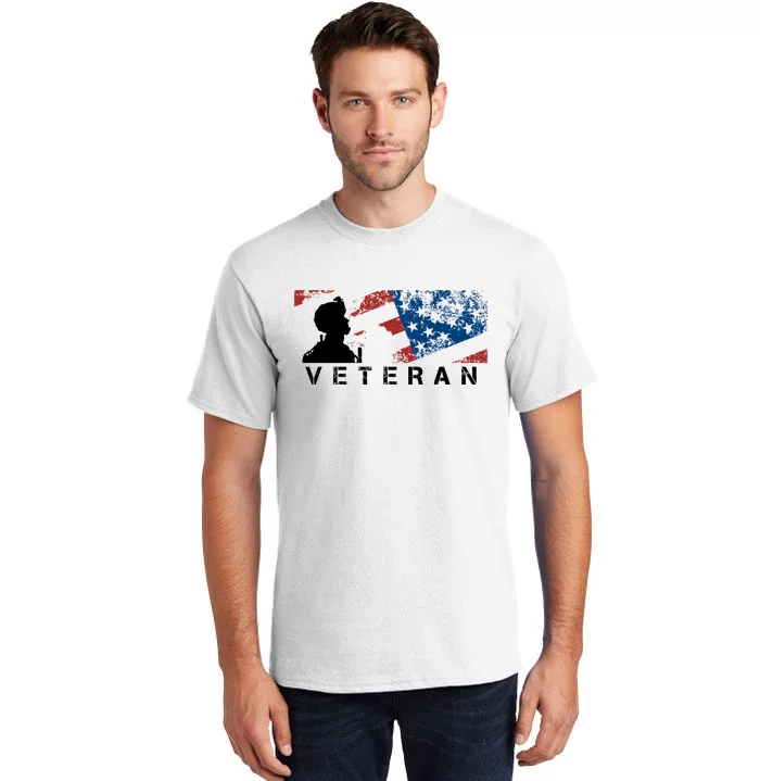 Veteran Vintage American Flag, Veterans Day Tall T-Shirt