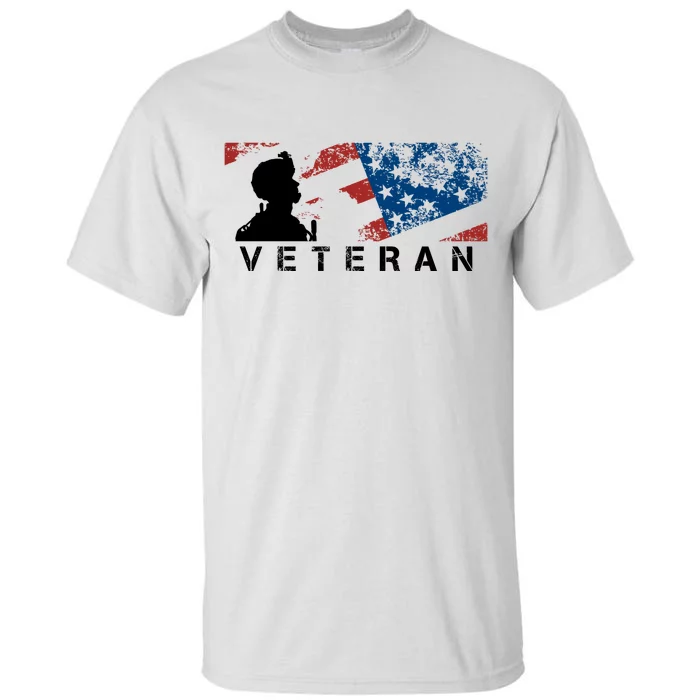 Veteran Vintage American Flag, Veterans Day Tall T-Shirt